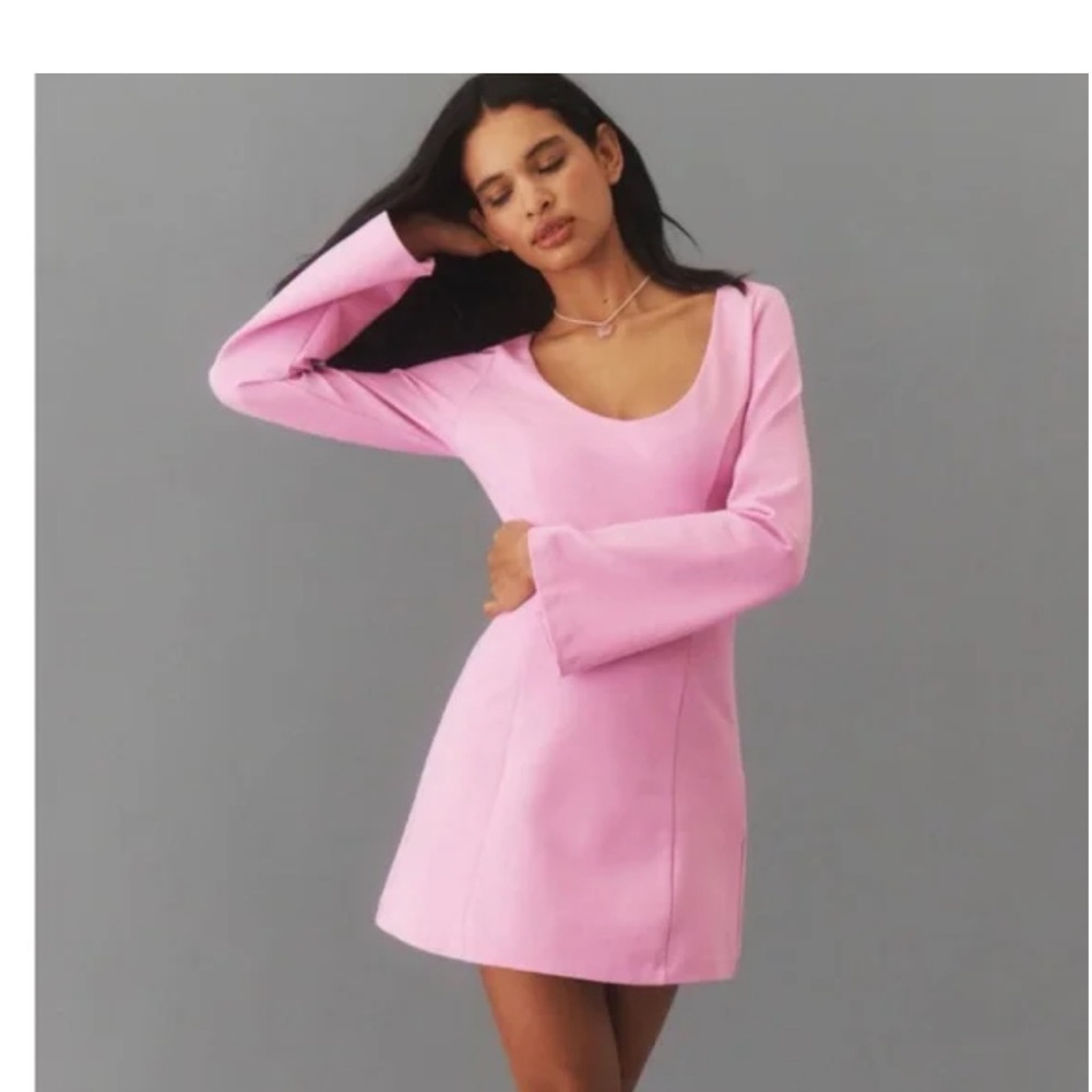Anthropologie Soft Pink Long Sleeve Dress